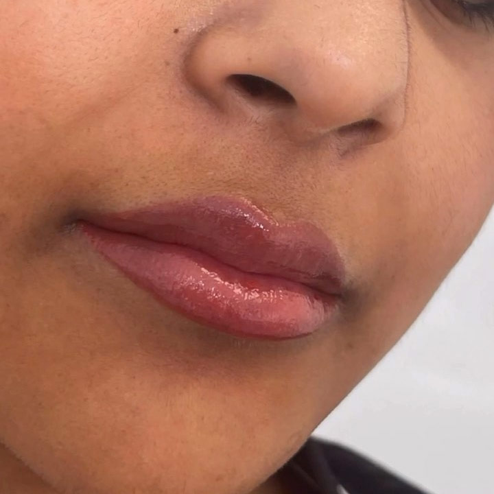Lip blushing pop of colour
