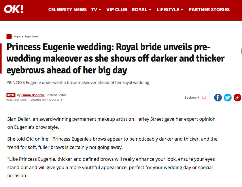 ok magazine preview princess eugenie eyebrows