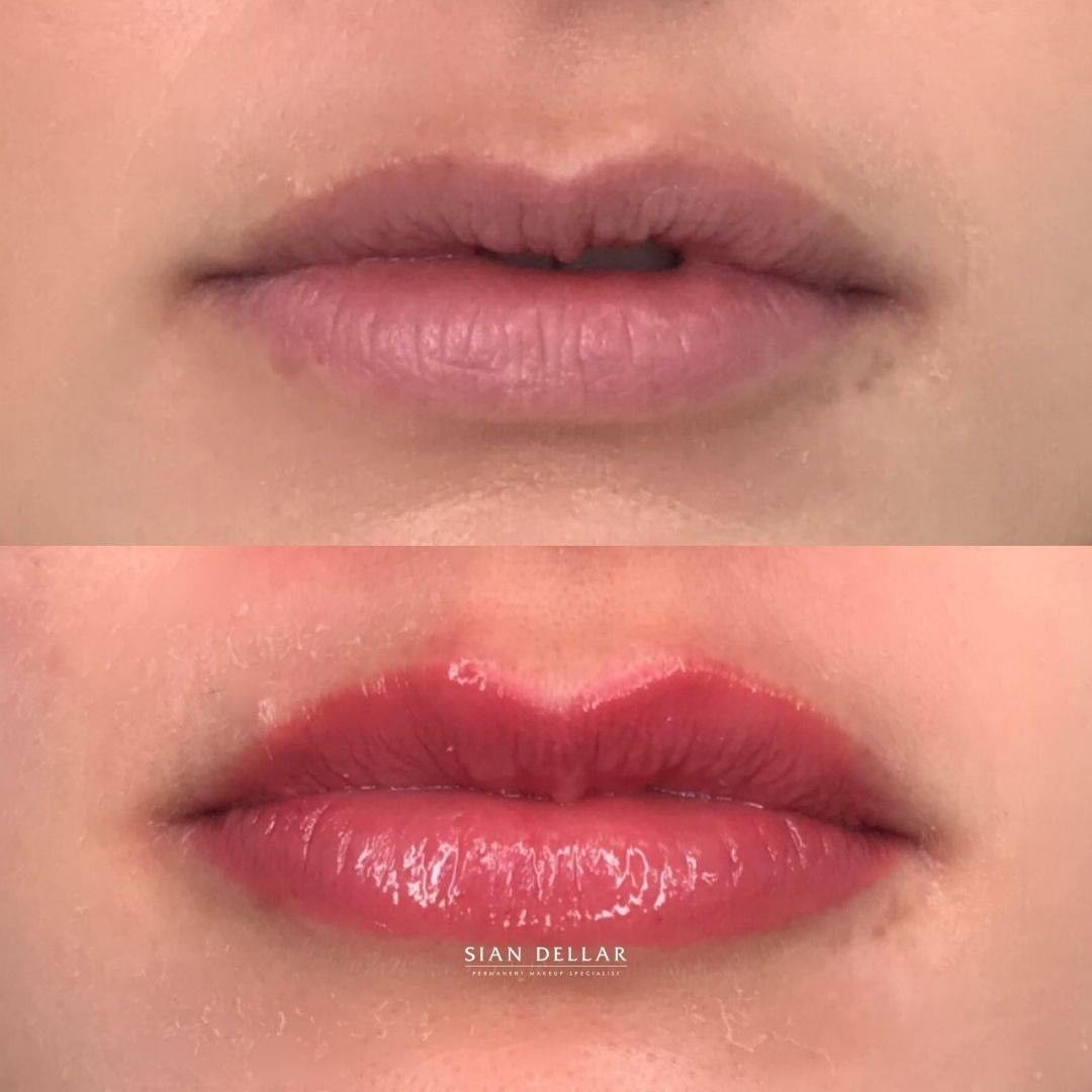 Warm pink lips with lip blush warm pink lip blush before and after