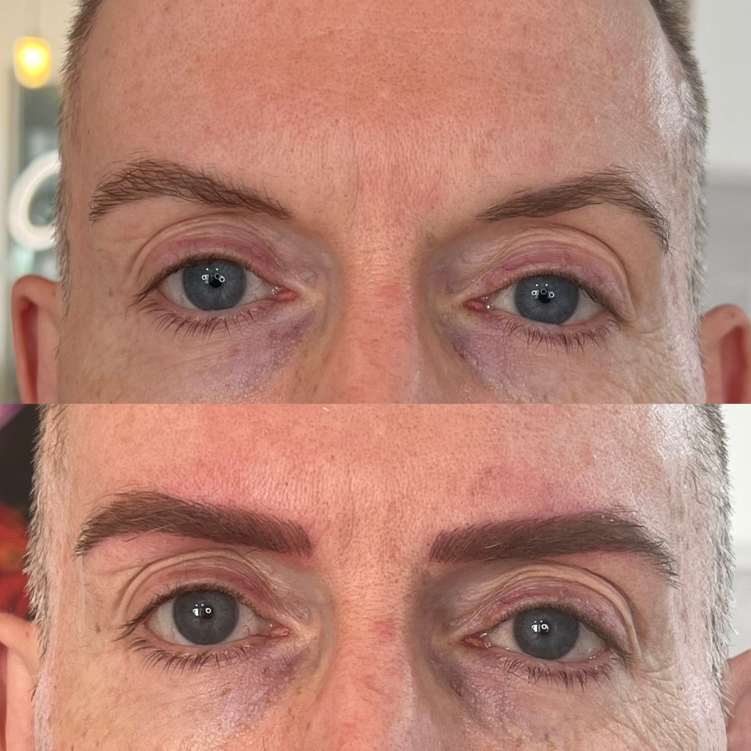 Combination brows before and after men
